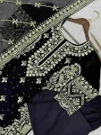 DESIGNER GEORGETTE EMBROIDERY SEQUENCE WORK WITH RIVETED MOTI WORK TOP BOTTOM WITH DUPATTA FESTIVE WEAR WHOLESALE PRICE ETHNIC GARMENT (3)