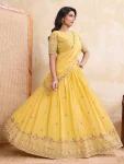 DESIGNER GEORGETTE EMBROIDERY WORK LEHENGA CHOLI WITH DUPATTA WEDDING WEAR WHOLESALE PRICE ETHNIC GARMENT (18)
