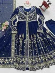 DESIGNER GEORGETTE THREAD & SEQUENCE WORK GOWN BOTTOM WITH DUPATTA WEDDING WEAR WHOLESALE PRICE ETHNIC GARMENT (2)