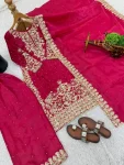DESIGNER GMY SILK EMBROIDERY CODING SEQUENCE WITH MOTI WORK TOP PALAZZO WITH DUPATTA WEDDING WEAR WHOLESALE PRICE ETHNIC GARMENT (8)