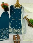 DESIGNER GMY SILK EMBROIDERY SEQUENCE WORK TOP PALAZZO WITH DUPATTA FESTIVE WEAR WHOLESALE PRICE ETHNIC GARMENT (10)