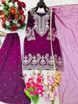 DESIGNER GMY SILK EMBROIDERY SEQUENCES & CODING-DORI WORK TOP PALAZZO WITH DUPATTA FESTIVE WEAR WHOLESALE PRICE ETHNIC GARMENT (2)