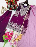 DESIGNER GMY SILK EMBROIDERY SEQUENCES & CODING-DORI WORK TOP PALAZZO WITH DUPATTA FESTIVE WEAR WHOLESALE PRICE ETHNIC GARMENT (2)