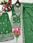 DESIGNER JC SILK EMBROIDERY 5 MM SEQUENCE WORK TOP PALAZZO WITH DUPATTA FESTIVE WEAR WHOLESALE PRICE ETHNIC GARMENT (5)