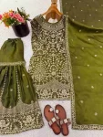 DESIGNER JC SILK EMBROIDERY CODING-3 MM SEQUENCE WORK TOP SHARARA WITH DUPATTA FESTIVE WEAR WHOLESALE PRICE ETHNIC GARMENT (2)