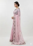 DESIGNER JC SILK EMBROIDERY WORK AND MULTI THREAD WORK WITH ARCO CUT WORK SAREE WITH UNSTITCHED BLOUSE BABY PINK