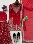 DESIGNER JMC SILK THREAD WITH SEQUENCE WITH RIVET MOTI WORK TOP SHARARA WITH DUPATTA FESTIVE WEAR WHOLESALE PRICE ETHNIC GARMENT (2)