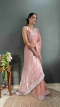 DESIGNER KIMMY CHOO EMBROIDERY SEQUENCE WORK READY TO WEAR SAREE WITH UNSTITCHED BLOUSE FESTIVE WEAR WHOLESALE PRICE ETHNIC GARMENT (4)