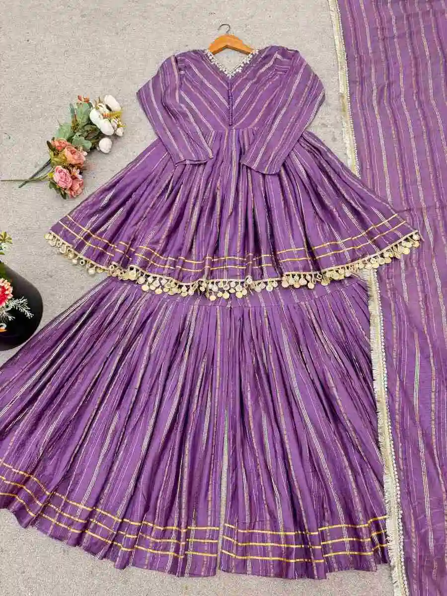 DESIGNER MAL CHANDERI REAL MIRROR WITH HANDWORK TOP SHARARA WITH DUPATTA FESTIVE WEAR WHOLESALE PRICE ETHNIC GARMENT (16)