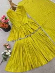 DESIGNER MAL CHANDERI REAL MIRROR WITH HANDWORK TOP SHARARA WITH DUPATTA FESTIVE WEAR WHOLESALE PRICE ETHNIC GARMENT (44)