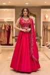 DESIGNER MALAI SATIN SEQUENCE AND THREAD EMBROIDERY WORK LEHENGA CHOLI WITH DUPATTA PARTY WEAR WHOLESALE PRICE ETHNIC GARMENT (6)