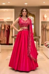 DESIGNER MALAI SATIN SEQUENCE AND THREAD EMBROIDERY WORK LEHENGA CHOLI WITH DUPATTA RANI