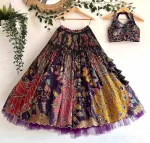 DESIGNER NATURAL CREPE POSITION PRINT EMBROIDERY WORK WITH REAL MIRROR HAND WORK KID’S LEHENGA CHOLI WITH DUPATTA PARTY WEAR WHOLESALE PRICE ETHNIC GARMENT (2).jpg.webp