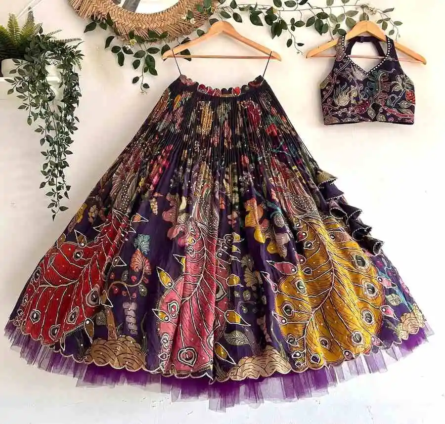 DESIGNER NATURAL CREPE POSITION PRINT EMBROIDERY WORK WITH REAL MIRROR HAND WORK KID'S LEHENGA CHOLI WITH DUPATTA PARTY WEAR WHOLESALE PRICE ETHNIC GARMENT (3).jpg.webp