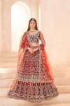 DESIGNER NET EMBROIDERY SEQUENCE DESIGN WORK LEHENGA CHOLI WITH DUPATTA FESTIVE WEAR WHOLESALE PRICE ETHNIC GARMENT (2)