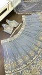 DESIGNER NET FOIL PAPER & ZARI WORK LEHENGA CHOLI WITH DUPATTA RECEPTION WEAR WHOLESALE PRICE ETHNIC GARMENT (2)