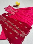 DESIGNER PURE SHIMMER EMBROIDERY SEQUENCE & THREAD WORK TOP LEHENGA WITH SHRUG PARTY WEAR WHOLESALE PRICE ETHNIC GARMENT (4)