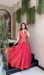 DESIGNER PURE SHIMMER EMBROIDERY SEQUENCE & THREAD WORK TOP LEHENGA WITH SHRUG PARTY WEAR WHOLESALE PRICE ETHNIC GARMENT (4)
