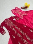 DESIGNER PURE SHIMMER EMBROIDERY SEQUENCE & THREAD WORK TOP LEHENGA WITH SHRUG PARTY WEAR WHOLESALE PRICE ETHNIC GARMENT (4)