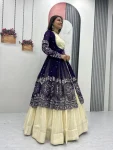 DESIGNER SHIMMER COSMOS PLAIN LEHENGA CHOLI WITH THREAD AND SEQUENCE WORK SHRUG WEDDING WEAR WHOLESALE PRICE ETHNIC GARMENT (14)
