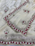 DESIGNER SPACE SILK BEADS SEQUENCE EMBROIDERY WORK SAREE WITH UNSTITCHED BLOUSE WEDDING WEAR WHOLESALE PRICE ETHNIC GARMENT (5)