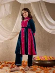 DESIGNER VELVET LACE WORK KID’S TOP BOTTOM WITH DUPATTA FESTIVE WEAR WHOLESALE PRICE ETHNIC GARMENT (4)