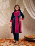 DESIGNER VELVET LACE WORK KID’S TOP BOTTOM WITH DUPATTA FESTIVE WEAR WHOLESALE PRICE ETHNIC GARMENT (4)