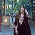 DESIGNER VELVET SEQUENCE EMBROIDERY WORK TOP PALAZZO WITH DUPATTA WINE