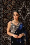 DESIGNER VELVET SEQUENCE & JARI THREAD EMBROIDERY WITH BORDER AND CUTWORK SAREE WITH UNSTITCHED BLOUSE WEDDING WEAR WHOLESALE PRICE ETHNIC GARMENT (10)