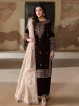 DESIGNER VELVET SEQUENCE & ZARI EMBROIDERY WORK TOP PALAZZO WITH DUPATTA  MAROON