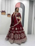 DESIGNER VICHITRA SILK EMBROIDERY 7 MM SEQUENCE WORK LEHENGA CHOLI WITH DUPATTA WEDDING WEAR WHOLESALE PRICE ETHNIC GARMENT (2)