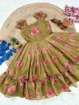 FANCY CHANDERI FLORAL PRINTED WORK KID’S GOWN FESTIVE WEAR WHOLESALE PRICE ETHNIC GARMENT (15)
