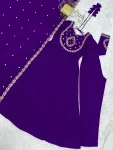 FANCY CHANDERI SILK FANCY HANDWORK BEADS WORK, WITH FANCY BEADS LACE WORK GOWN BOTTOM WITH DUPATTA FESTIVE WEAR WHOLESALE PRICE ETHNIC GARMENT (6)