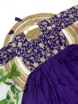 FANCY CHINON SILK SEQUENCE EMBROIDERY WORK TOP AND LEHENGA FESTIVE WEAR WHOLESALE PRICE ETHNIC GARMENT (3)