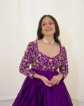 FANCY CHINON SILK SEQUENCE EMBROIDERY WORK TOP AND LEHENGA FESTIVE WEAR WHOLESALE PRICE ETHNIC GARMENT (3)