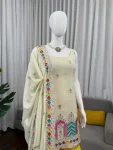 FANCY CHINON SILK THREAD & SEQUENCE WORK TOP SHARARA WITH DUPATTA FESTIVE WEAR WHOLESALE PRICE ETHNIC GARMENT (2)
