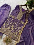 FANCY COSS MOSS REAL MIRROR WITH EMBROIDERY WORK TOP PALAZZO WITH DUPATTA FESTIVE WEAR WHOLESALE PRICE ETHNIC GARMENT (1)