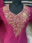 FANCY FRENCH SILK MULTI EMBROIDERY WORK TOP BOTTOM WITH DUPATTA FESTIVE WEAR WHOLESALE PRICE ETHNIC GARMENT (3)