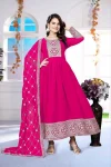 FANCY GEORGETTE CHAIN WORK GOWN WITH DUPATTA PINK