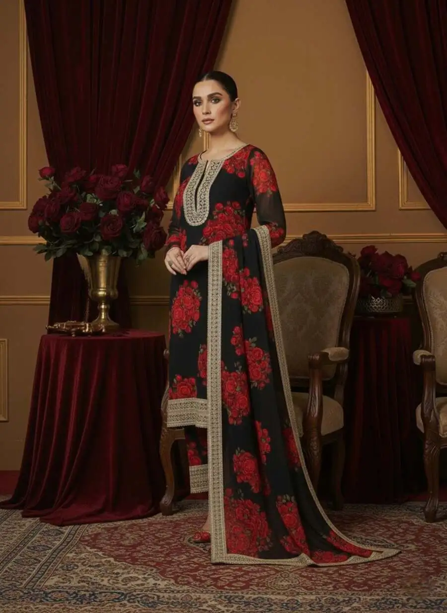 FANCY GEORGETTE DIGITAL PRINT WITH EMBROIDERY SEQUENCE CODING WORK AND READY MADE LACE BORDER WORK TOP PALAZZO WITH DUPATTA FESTIVE WEAR WHOLESALE PRICE ETHNIC GARMENT (2).webp