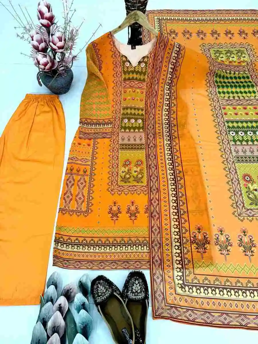 FANCY GEORGETTE DIGITAL PRINT WITH VAL HAND WORK TOP BOTTOM WITH DUPATTA FESTIVE WEAR WHOLESALE PRICE ETHNIC GARMENT (10)