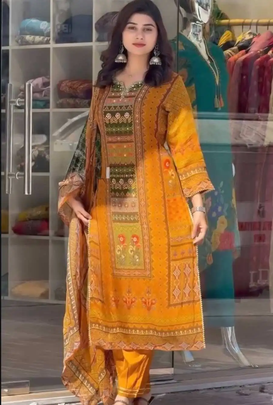 FANCY GEORGETTE DIGITAL PRINT WITH VAL HAND WORK TOP BOTTOM WITH DUPATTA FESTIVE WEAR WHOLESALE PRICE ETHNIC GARMENT (9)