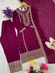 4FANCY GEORGETTE EMBROIDERY SEQUENCE WORK TOP BOTTOM WITH DUPATTA FESTIVE WEAR WHOLESALE PRICE ETHNIC GARMENT (13)