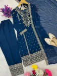 FANCY GEORGETTE EMBROIDERY SEQUENCE WORK TOP BOTTOM WITH DUPATTA FESTIVE WEAR WHOLESALE PRICE ETHNIC GARMENT (11)