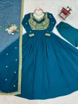FANCY GEORGETTE EMBROIDERY WITH SEQUENCE & THREAD WORK GOWN BOTTOM WITH DUPATTA FESTIVE WEAR WHOLESALE PRICE ETHNIC GARMENT (2)
