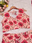 FANCY GEORGETTE FLORAL PRINT WITH 3-LAYER STEP RUFFLE WORK LEHENGA SAREE WITH STITCHED BLOUSE PARTY WEAR WHOLESALE PRICE ETHNIC GARMENT (3)