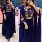 FANCY GEORGETTE MULTI SEQUENCE WITH EMBROIDERY WORK KURTI BLUE