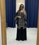 FANCY GEORGETTE SEQUENCE EMBROIDERY WORK TOP PALAZZO WITH SHRUG PARTY WEAR WHOLESALE PRICE ETHNIC GARMENT (2)