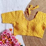 FANCY GEORGETTE SEQUENCE WORK STITCHED BLOUSE YELLOW