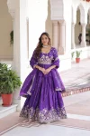 FANCY GOLD CRUSH MULTI THREAD EMBROIDERY ZARI SEQUENCE-WORK TOP LEHENGA WITH DUPATTA PARTY WEAR WHOLESALE PRICE ETHNIC GARMENT (5)